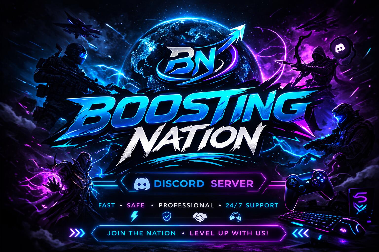 Discovery splash banner for Boosting Nation | MW4 BO7 Boosting & Services | COD Lobbies | MW4/BO7 CAMOS Discord server