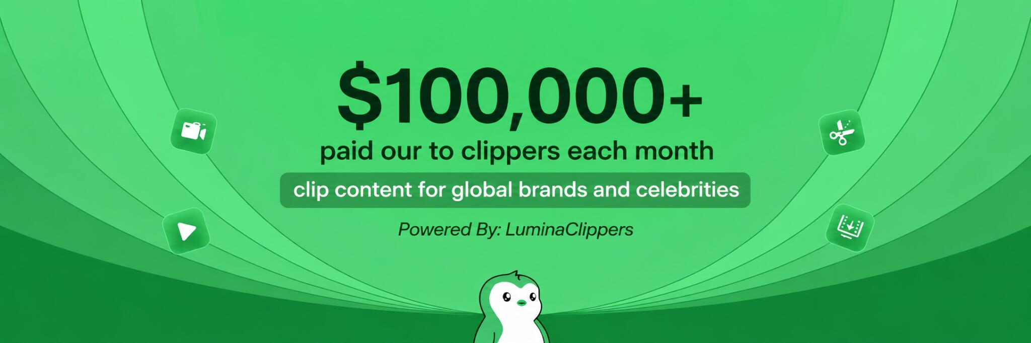 Discovery splash banner for Lumina Clippers | Clipping Community Discord server