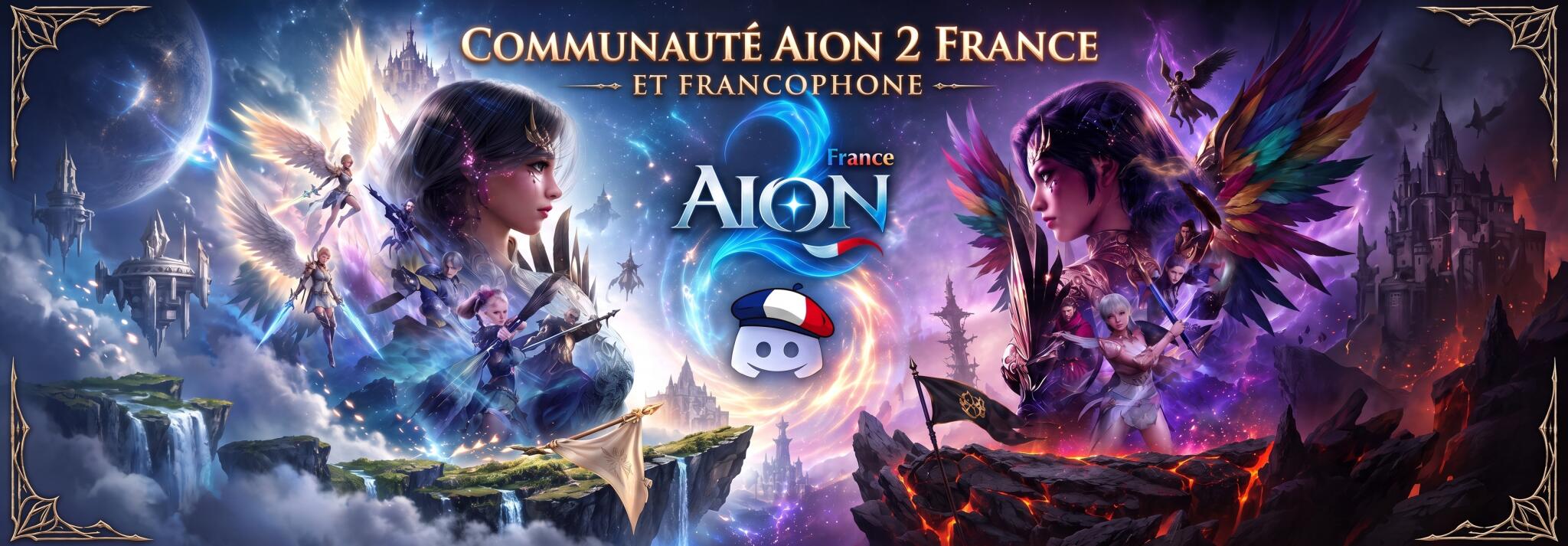 Discovery splash banner for Aion 2 France & Francophonie Discord server