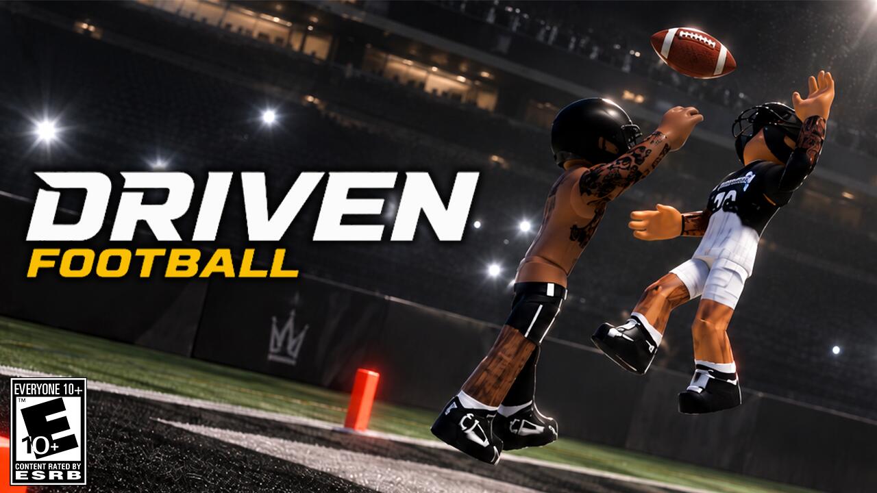 Discovery splash banner for Driven Football (OUT NOW) Discord server