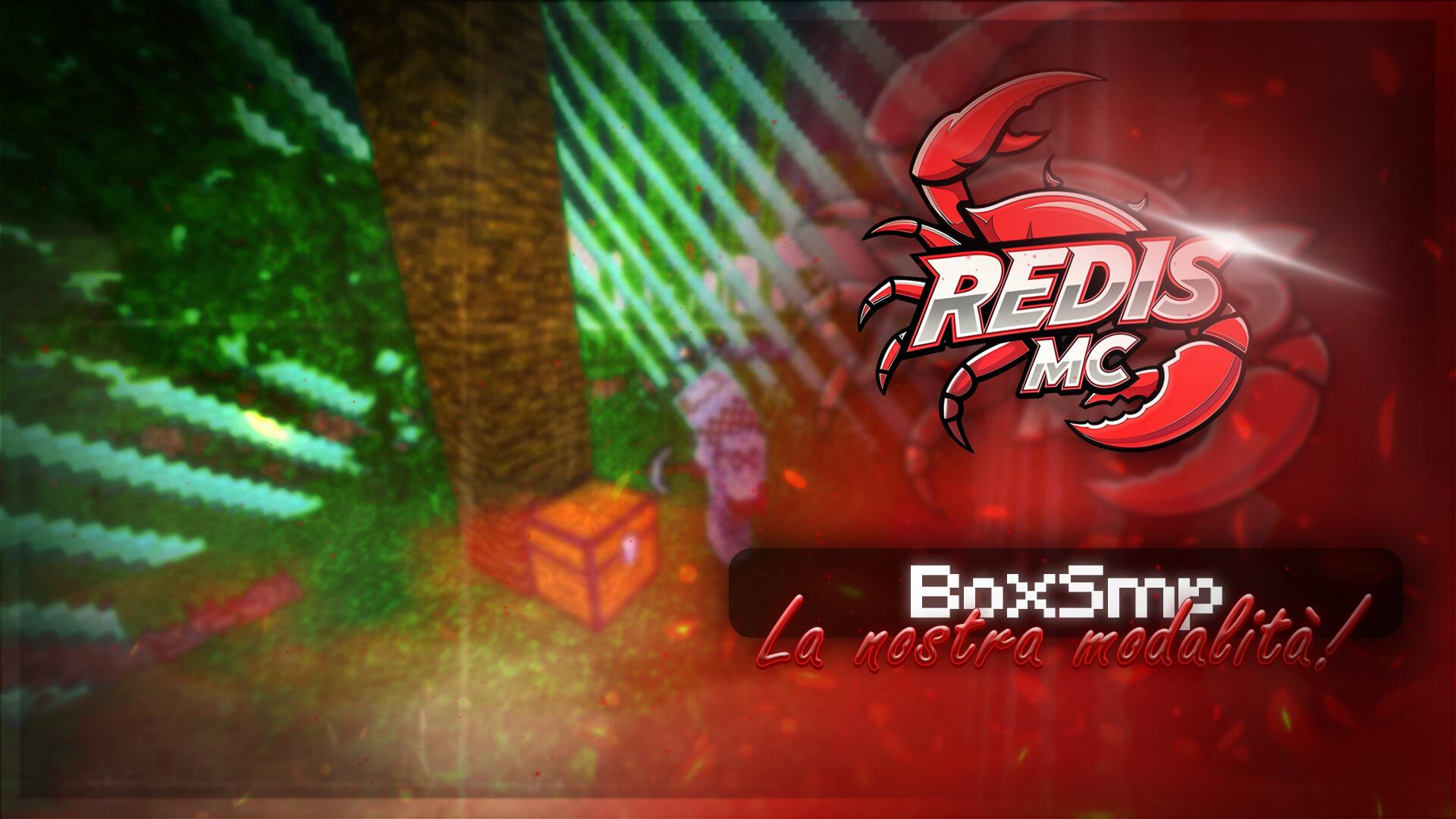 Discovery splash banner for RedisMC 🦀 Discord server