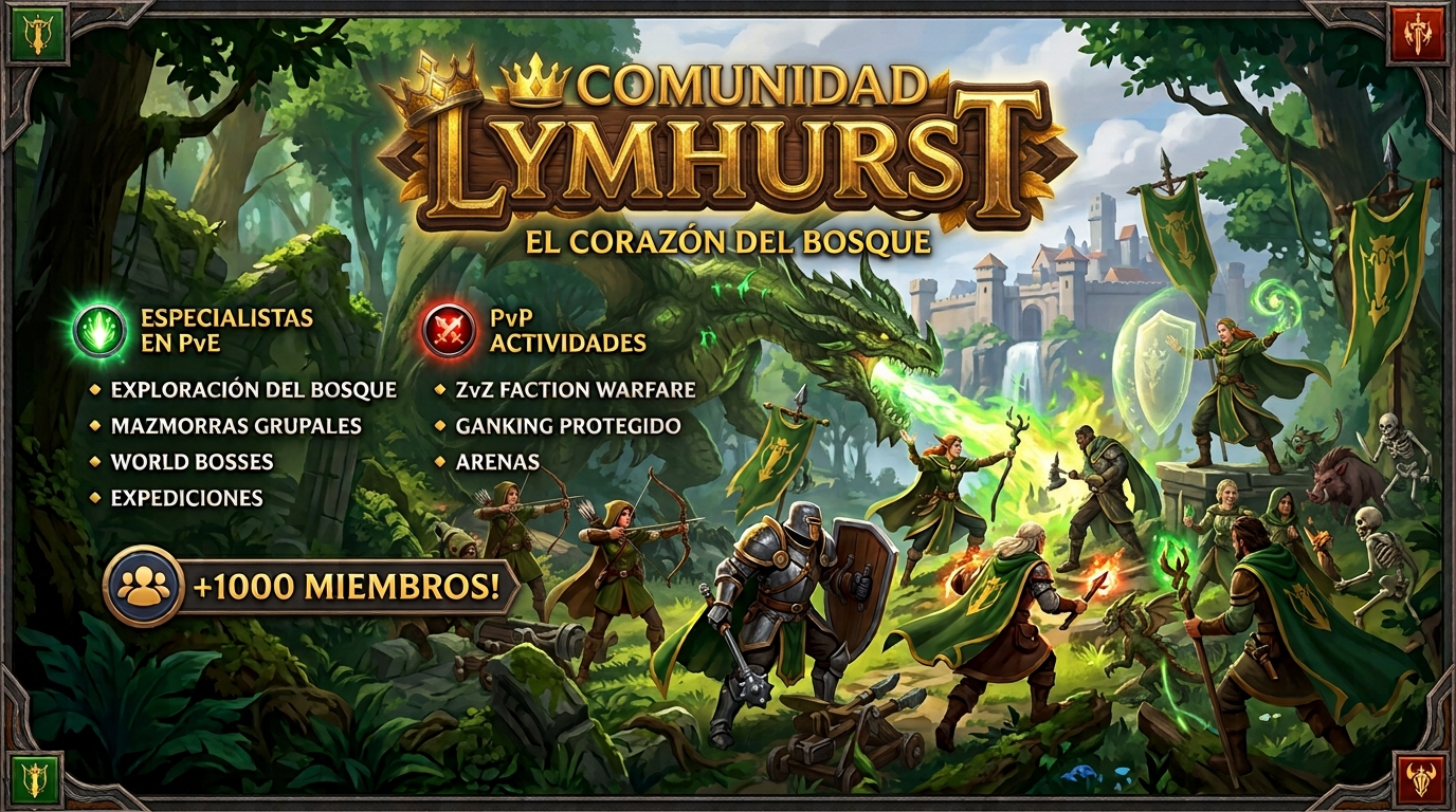 Discovery splash banner for 👑Comunidad Lymhurst Discord server