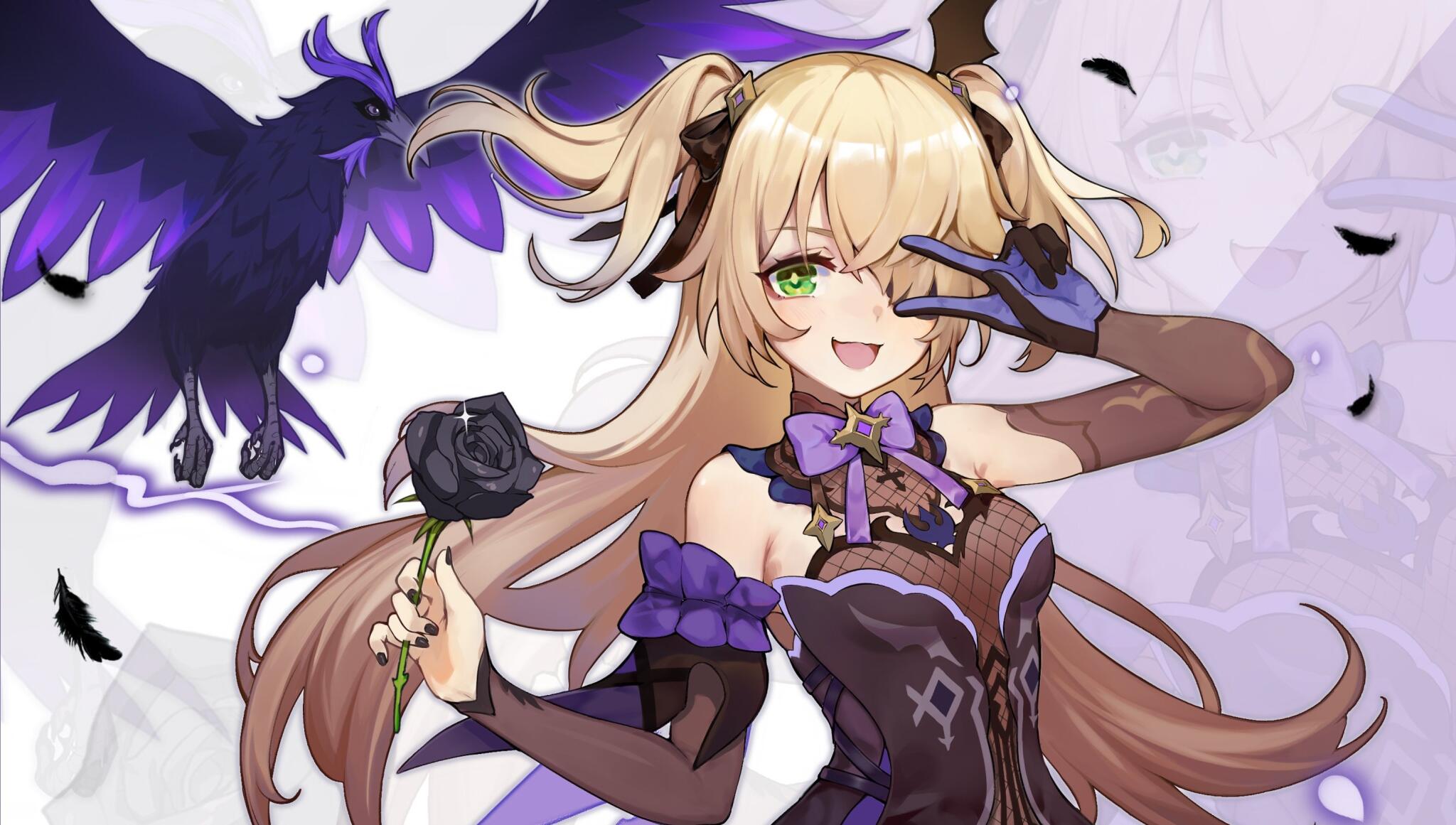 Discovery splash banner for Fischl Mains | Genshin Impact Discord server
